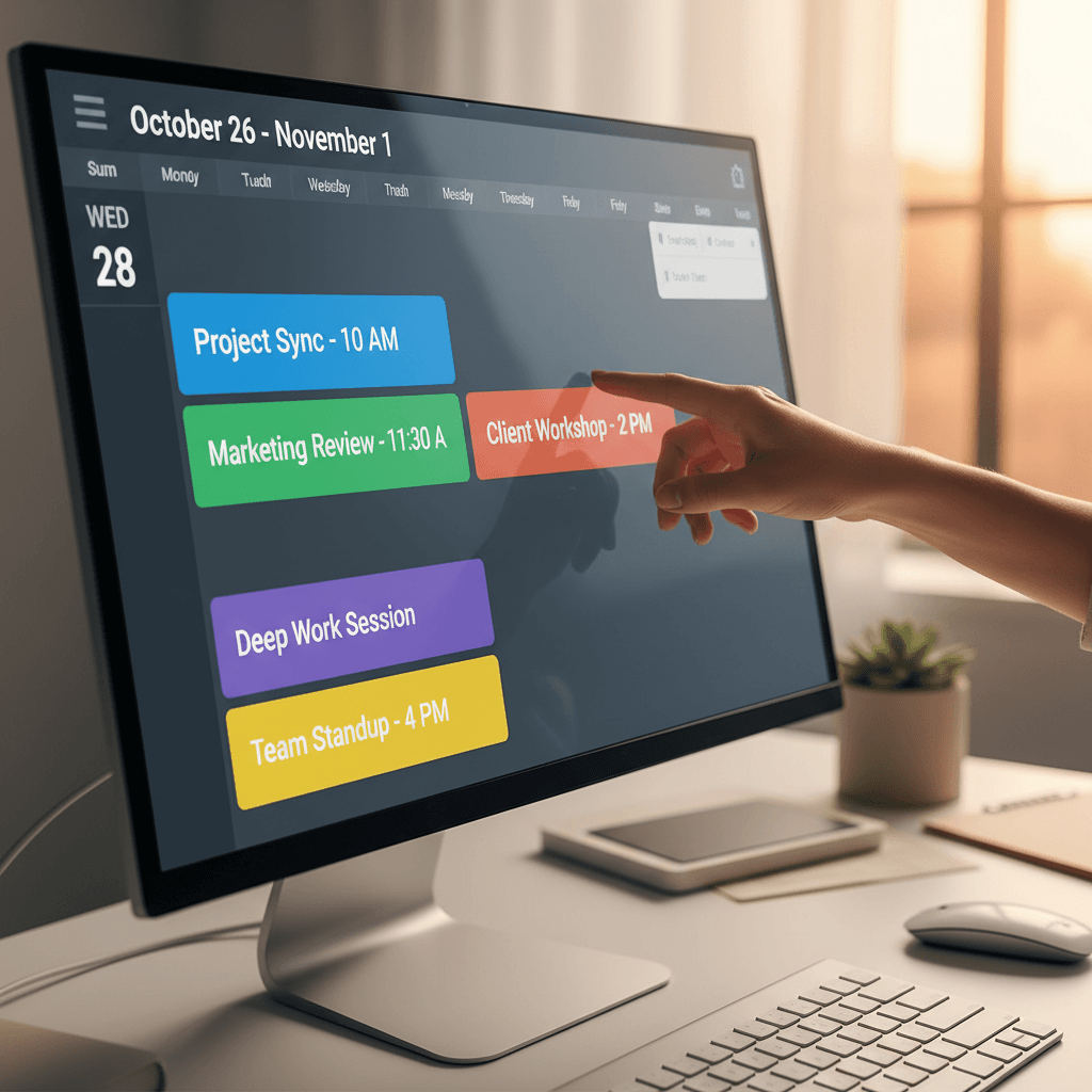 Color-coded calendar system for scheduling