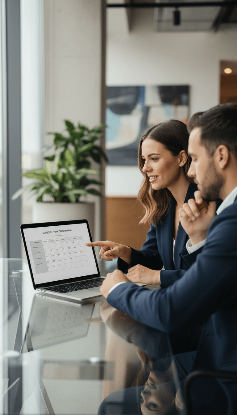 Business professional managing calendar and scheduling