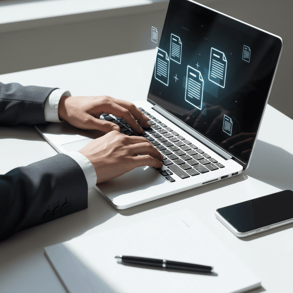 Organized business correspondence and files