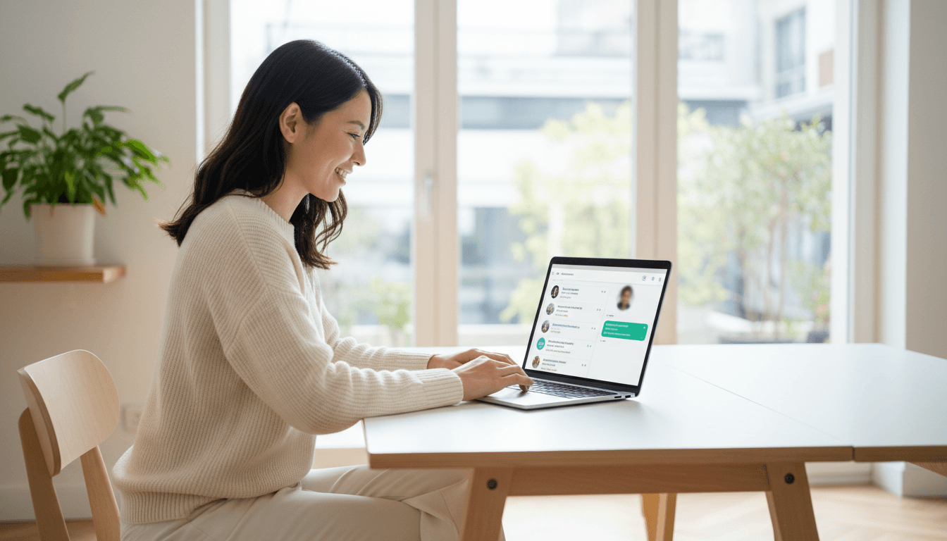 Remote professional providing responsive virtual support
